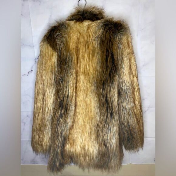Donna Slayers Fabulous Furs Red Fox Faux Fur Shawl Collar Coat Large - Picture 3 of 13